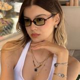 Mıux V5 Leopar Güneş Gözlüğü Dökdörtgen Model Kahverengi Cam Renkli 49-16-145