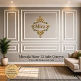 Miva Konsept Dekoratif Boyanabilir 12 Adet Hazır Kesim Duvar Çerçeve Seti (SET:3360) - Beyaz