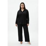 Mivoon Bürümcük Kumaş Gömlek Pantolon Takım - XL - Siyah