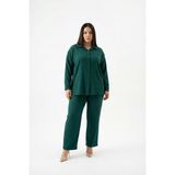 Mivoon Bürümcük Kumaş Gömlek Pantolon Takım - XL - Yeşil