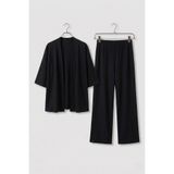 Mivoon Bürümcük Kumaş Pantolon Hırka İkili Takım Kimono Takım