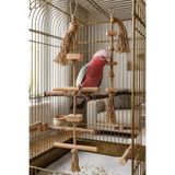 Mivra Pets İkili Set Doğal Ahşap Papağan Kuş Oyuncağı Tırmanma Merdiveni Kemirme Gaga Törpüleyici