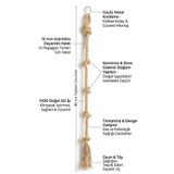 Mivra Pets Papağan Stres İpi 80 cm 10mm Kalın Jüt Halat Tırmanma Oyuncağı Karabinalı Doğal Kuş Oyuncağı