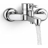 Mix Banyo Bataryası Çubuk Kol 40'lık Banyo Bataryası Musluğu Krom Banyo Bataryası - Gri