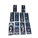 Mix Desen 8X20cm Tüp Kina Desen Çikartma Şablonu 10 Parça (5047)