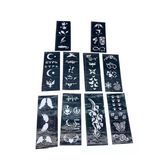 Mix Desen 8X20CM Tüp Kına Desen Çıkartma Şablonu 10 Parça (5067)