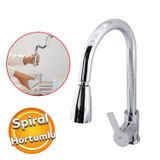Mix Eyve Sıcak Soğuk Su Girişli Spiral Hortumlu Çeşme Banyo Lavabo Mutfak Musluğu Krom Bataryası