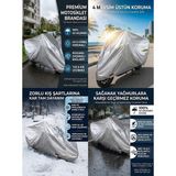Mix Giftz Arora Pamuk 249 Elektrikli Arka Çanta Uyumlu (Bağlantı ve Kilit Uyumlu) Premium 4 Mevsim Koruma - XL - Gümüş Gri