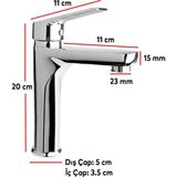 Mix Krom Kaplama Sıcak Soğuk Tezgah Üstü Banyo Mutfak Lavabo Bataryası Aç Kapa Evye Armatür M - Çok Renkli