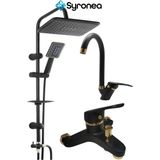 Mix Siyah Banyo Lavabo Seti 3 Parça Banyo Duş Yenileme Seti Batarya Musluk