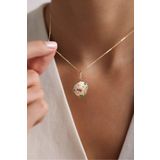 Mix Taşlı Galaxy Moon Kilitli Charm Kolye Ucu