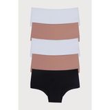 Mıxcolor Kadın Külot Yüksek Bel Lazer Kesim Polyester Esnek Iz Yapmayan Büyük Beden 5'li Paket