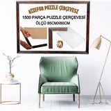 mixefor 1500 Parça Puzzle Çerçevesi Ölçü 85 x 60 cm Renk Kahve Arka Destek Mdf -Ön Yüzey Kırılmaz Parlama Yapmayan Pleksi