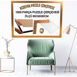 mixefor 1500 Parça Puzzle Çerçevesi Ölçü 85CM x 60CM Renk Altın Arka Destek Mdf -Ön Yüzey Kırılmaz Parlama Yapmayan Pleksi