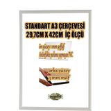 MİXEFOR A3 Çerçeve-Renk BEYAZ Arka Yüzey 3mm Mdf-Ön yüzey Kırılmaz parlama yapmayan Antireflektif - 29,7 x 42 cm