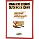 MİXEFOR A3 Çerçeve-Renk KIRMIZI Arka Yüzey 3mm Mdf-Ön yüzey Kırılmaz parlama yapmayan Antireflektif - Kırmızı - 29,7 x 42 cm