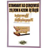 MİXEFOR A3 Çerçeve-Renk LİLA Arka Yüzey 3mm Mdf-Ön yüzey Kırılmaz parlama yapmayan Antireflektif - Lila - 29,7 x 42 cm