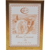 MİXEFOR A4 Çerçeve-Renk ALTIN -Arka Yüzey 3mm Mdf- Ön yüzey Kırılmaz parlama yapmayan Antireflektif - Altın - 29, 7 x 21 cm