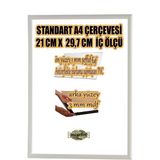 MİXEFOR A4 Çerçeve-Renk BEYAZ -Arka Yüzey 3mm Mdf- Ön yüzey Kırılmaz parlama yapmayan Antireflektif