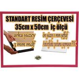 MİXEFOR Boş Çerçeve - 35CM x 50CM Iç Ölçü -Renk FUŞYA -Arka Yüzey 3mm Mdf- Ön yüzey Kırılmaz parlama yapmayan Antireflektif
