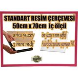MİXEFOR Boş Çerçeve - 50CM x 70CM Iç Ölçü-Renk FUŞYA Arka Yüzey 3 mm Mdf- Ön yüzey Kırılmaz parlama yapmayan Antireflektif - 50x70 cm