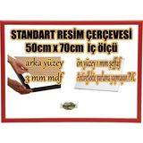 MİXEFOR Boş Çerçeve - 50CM x 70CM Iç Ölçü-Renk KIRMIZI Arka Yüzey 3 mm Mdf- Ön yüzey Kırılmaz parlama yapmayan Antireflektif - Kırmızı - 50x70 cm