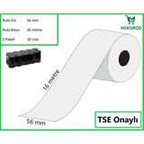 Mixgros 56X16 Metre Beyaz Termal Kredi Kartı ve Yazarkasa Pos Rulosu 10 Adet
