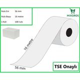 Mixgros 56X16 Metre Termal Kredi Kartı ve Yazarkasa Pos Rulosu 100 Adet