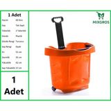 Mixgros Tekerlekli Plastik Market Alışveriş El Sepeti 40 Litre Turuncu 1 Adet