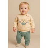 MixMax Bebe Erkek Bebek Welsoft Bear Uzun Kollu Alt Üst Bebek Takımı %100 Pamuklu