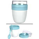 Mixmego Müsli Kabı 650 ml Yoğurt Yulaf Saklama Kabı Beslenme Kabı / Mavi