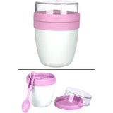Mixmego Müsli Kabı 650 ml Yoğurt Yulaf Saklama Kabı Beslenme Kabı / Pembe
