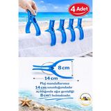 MixmioLife Havlu Mandalı 14CM Xxl Havlu Tutucu Mandal Güçlü Plastik Şezlong Klipsi - Mavi - Yetişkin