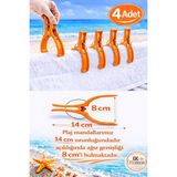 MixmioLife Havlu Mandalı 14CM Xxl Havlu Tutucu Mandal Güçlü Plastik Şezlong Klipsi - Turuncu - Yetişkin
