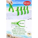 MixmioLife Havlu Mandalı 14CM Xxl Havlu Tutucu Mandal Güçlü Plastik Şezlong Klipsi - Yeşil - Yetişkin