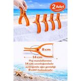 MixmioLife Havlu Mandalı Rüzgar Önleyici 14CM Xxl Havlu Tutucu Mandal Güçlü Plastik Şezlong Klipsi 2ADET - Turuncu - Yetişkin