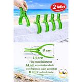MixmioLife Havlu Mandalı Rüzgar Önleyici 14CM Xxl Havlu Tutucu Mandal Güçlü Plastik Şezlong Klipsi 2ADET - Yeşil - Yetişkin