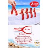 MixmioLife Plaj Şezlong Mandalı Rüzgar Önleyici 14cm XXL Havlu Tutucu Mandal Güçlü Plastik Şezlong Klipsi 2ADET