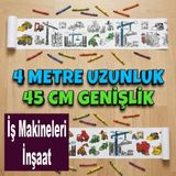 Mixoyuncak İş Makineleri ve İnşaat Dev Rulo Boyama Kağıdı 4 Metre Etkinlik Seti - 1