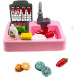 Mixoyuncak Oyuncak Mutfak Lavabo Modern Mutfak Su ile Çalışan Set Pembe