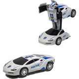 Mixoyuncak Oyuncak Polis Arabası Transformers Robota Dönüşen Işıklı Sesli - Beyaz