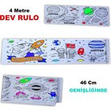 Mixoyuncak Uzay Macerası Dev Rulo Boyama Kağıdı 4 Metre Eğitici Aktivite ve Oyun Seti - Beyaz - Gri - Siyah - Kahverengi