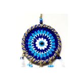 Mixperi Nazar Boncuğu Desenli Dream Catcher El Yapımı Kuş Tüylü Rüya Kapanı Duvar Süsü
