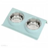 Mixpet 2'li Yeşil 37.5x24x7.5 cm Renkli Çelik Kaseli Mama ve Su Kabı