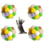 Mixpet 5 cm Renkli Ponpon Top Kedi Oyuncağı