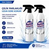 Mixpower Çelik Parlatıcı 750 ml x 2 Adet Sprey Çelik Yüzey Parlatıcı Etkili Parlatma - 2 x 750 ml