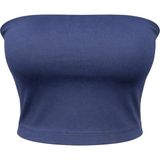 Mixray 2082 Kadın Straplez Basic Crop Top Bluz Lacivert - XL