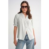 Mixray 4725 Kadın Büzgü Robalı Kolu Fırfırlı Müslin Gömlek Adaçayı