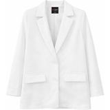 Mixray 4786 Kadın Oversize Kruvaze Blazer Ceket Beyaz