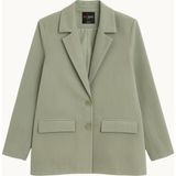 Mixray 4786 Kadın Oversize Kruvaze Blazer Ceket Haki